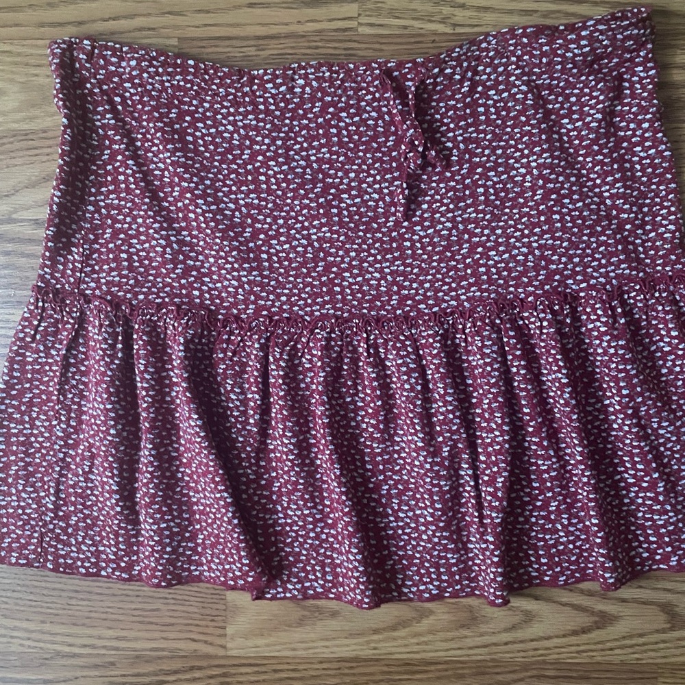 Red floral brandy Melville skirt